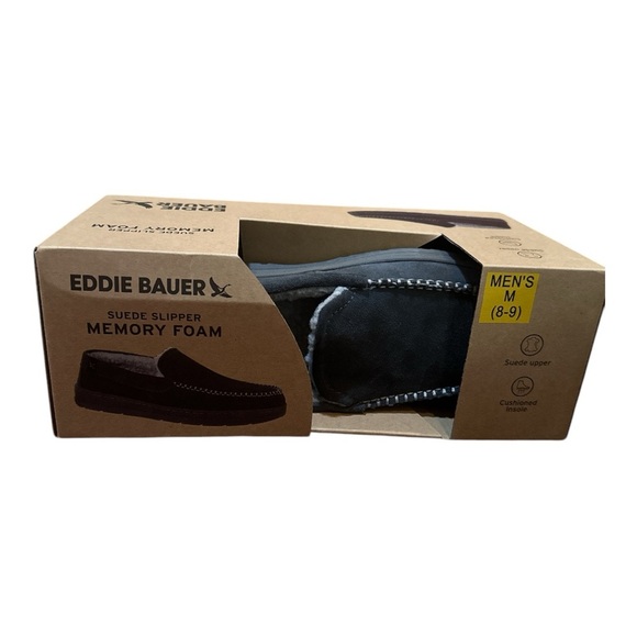Eddie Bauer Men’s Loudon Suede Memory Foam- Size M (8-9), Charcoal, NWT - Picture 6 of 6